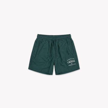 Croyez - Overlay Fraternite Swim Shorts - Forest Green - Oversized herenzwembroek