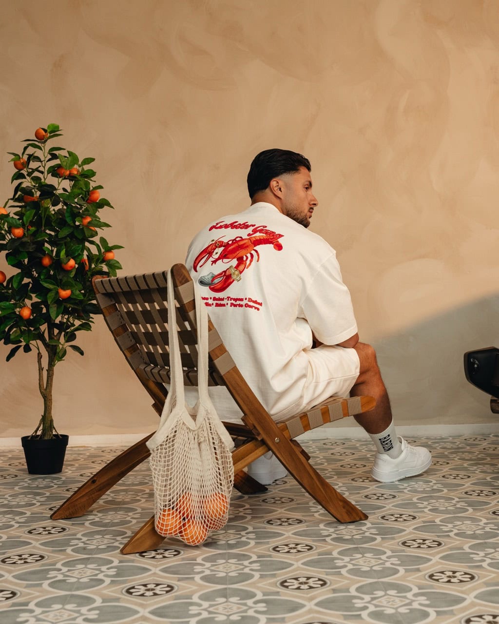 Oversized T-shirt met rugopdruk LOBSTER GANG