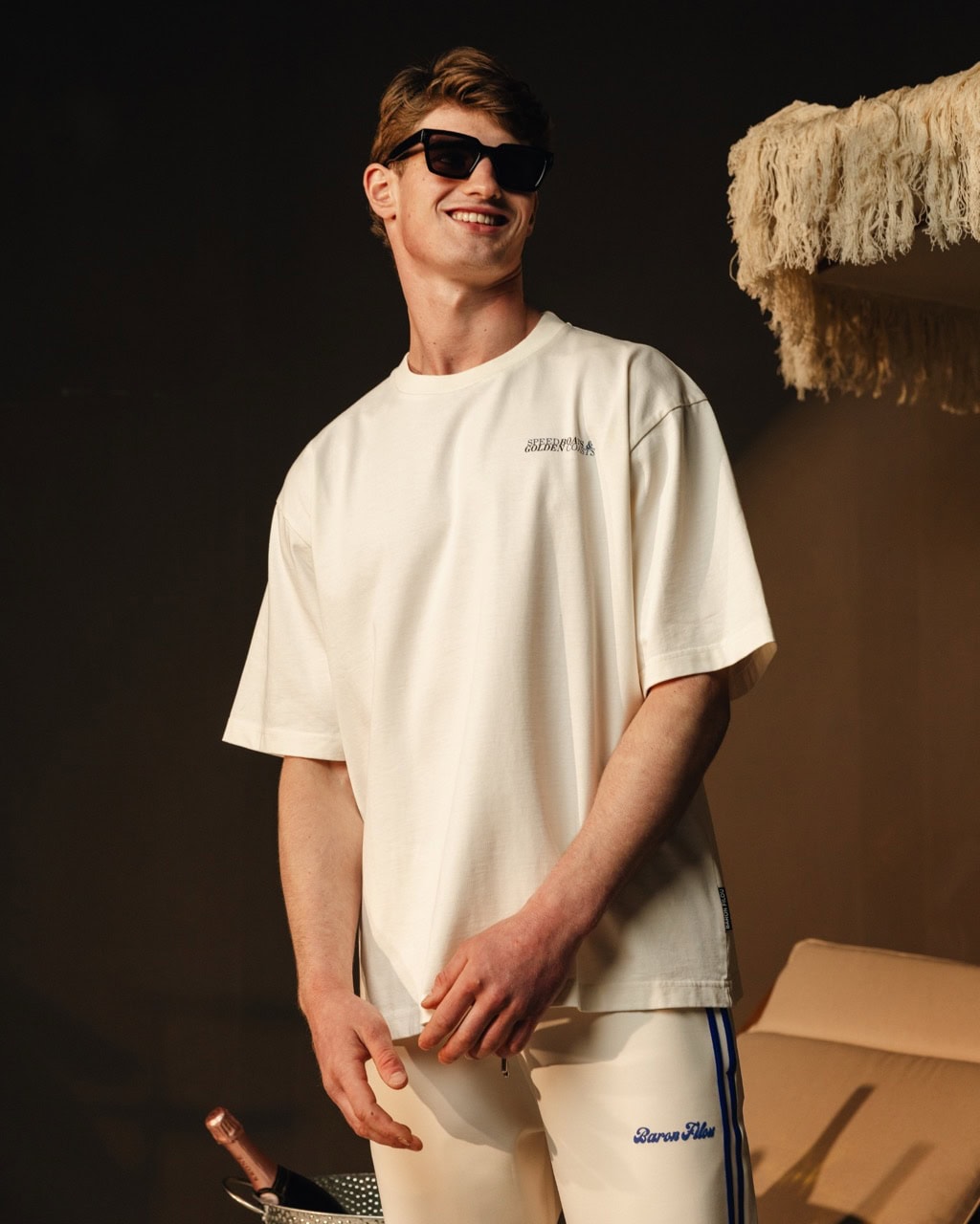 Oversized T-shirt met Rugprint SPEED BOATS