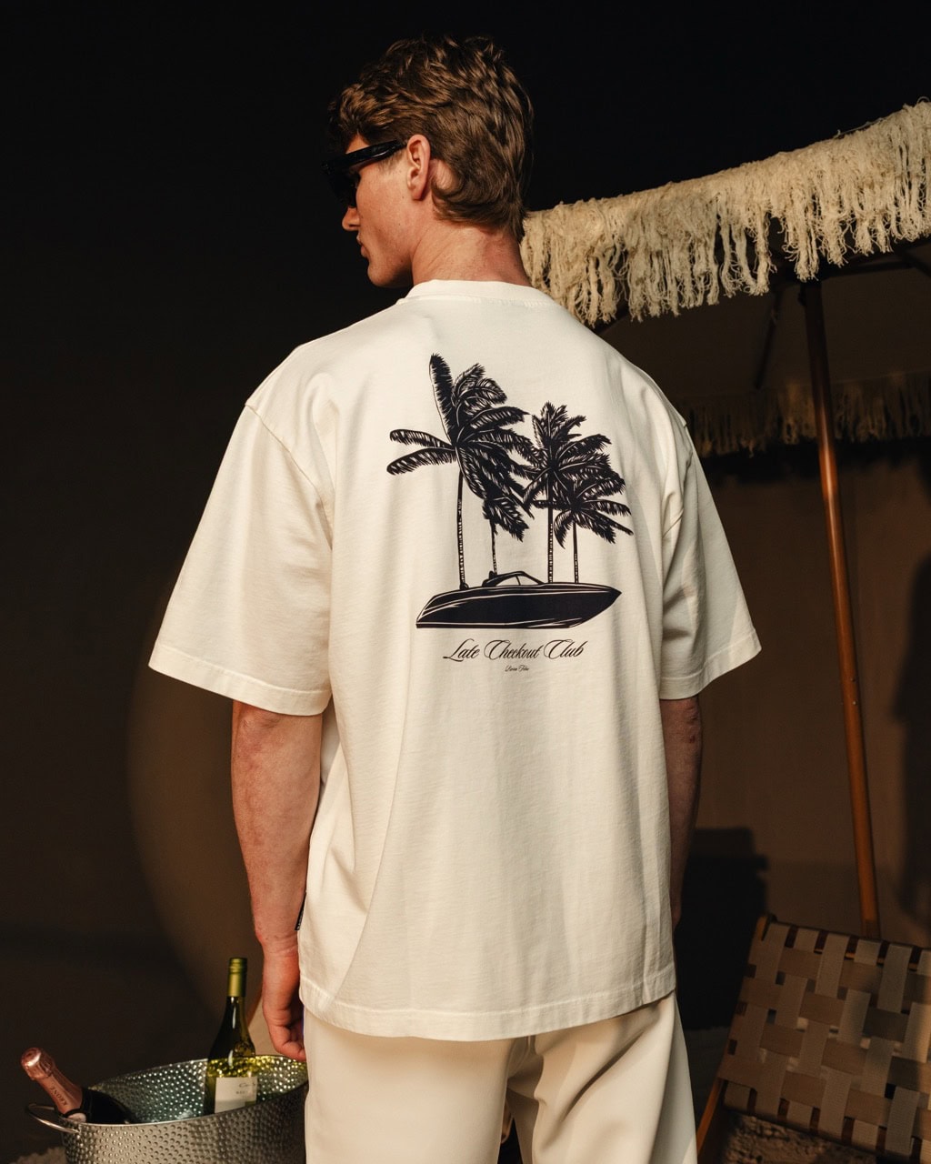Oversized T-shirt met Rugprint SPEED BOATS