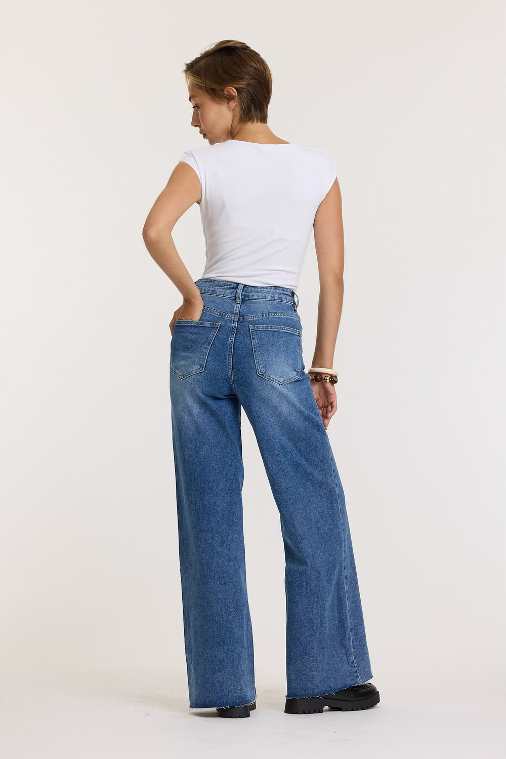 Redial - Wide Stretch Jeans - RD9092-5 - Wijde stretch dames spijkerbroek