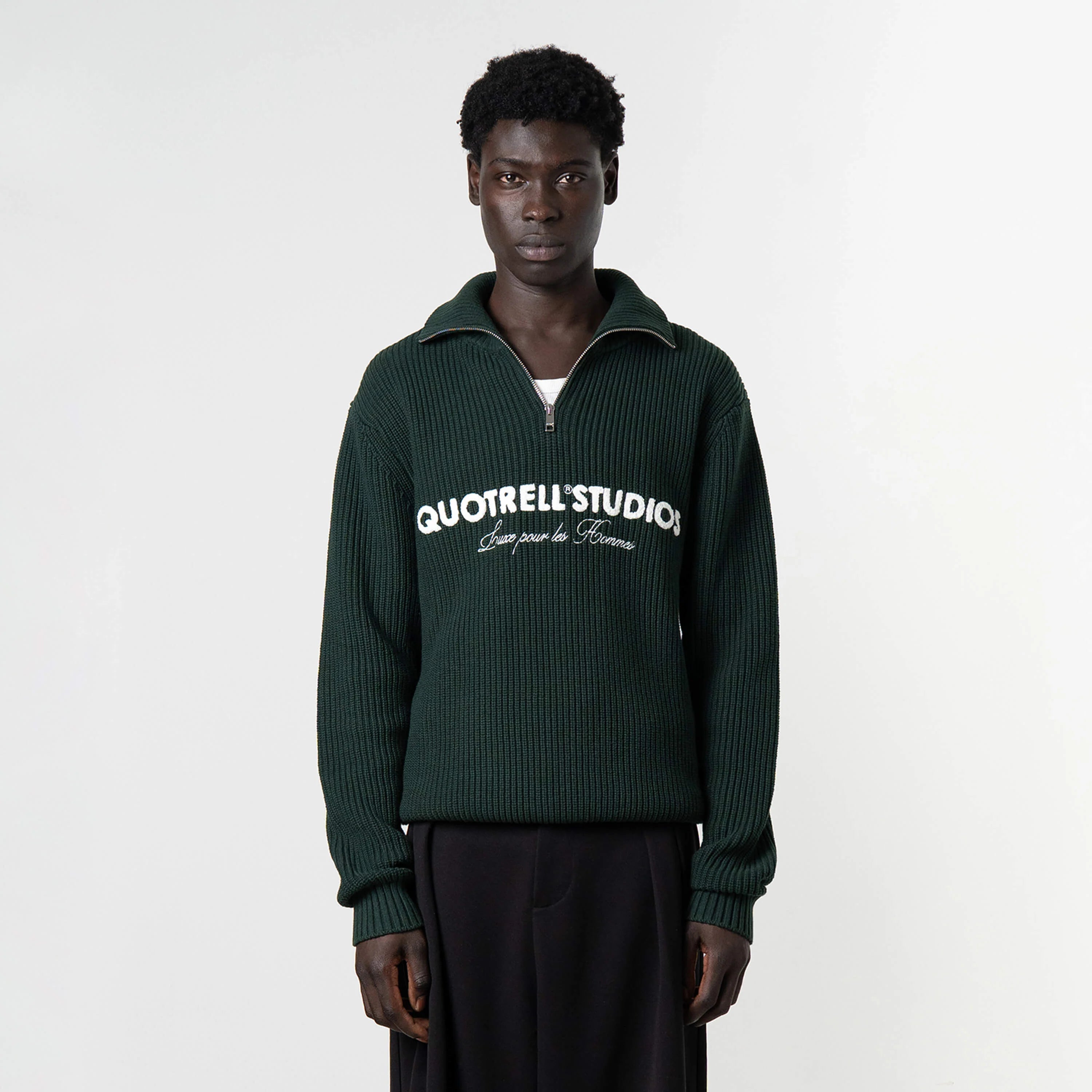 JACE STUDIO ZIP UP | PETROL/WHITE