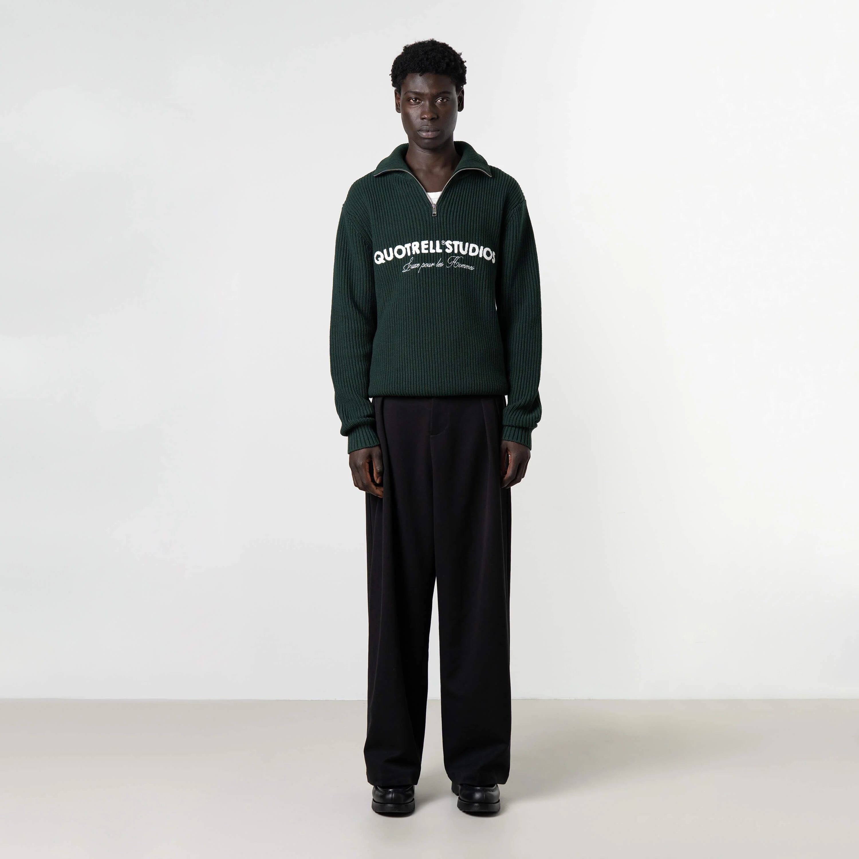 JACE STUDIO ZIP UP | PETROL/WHITE