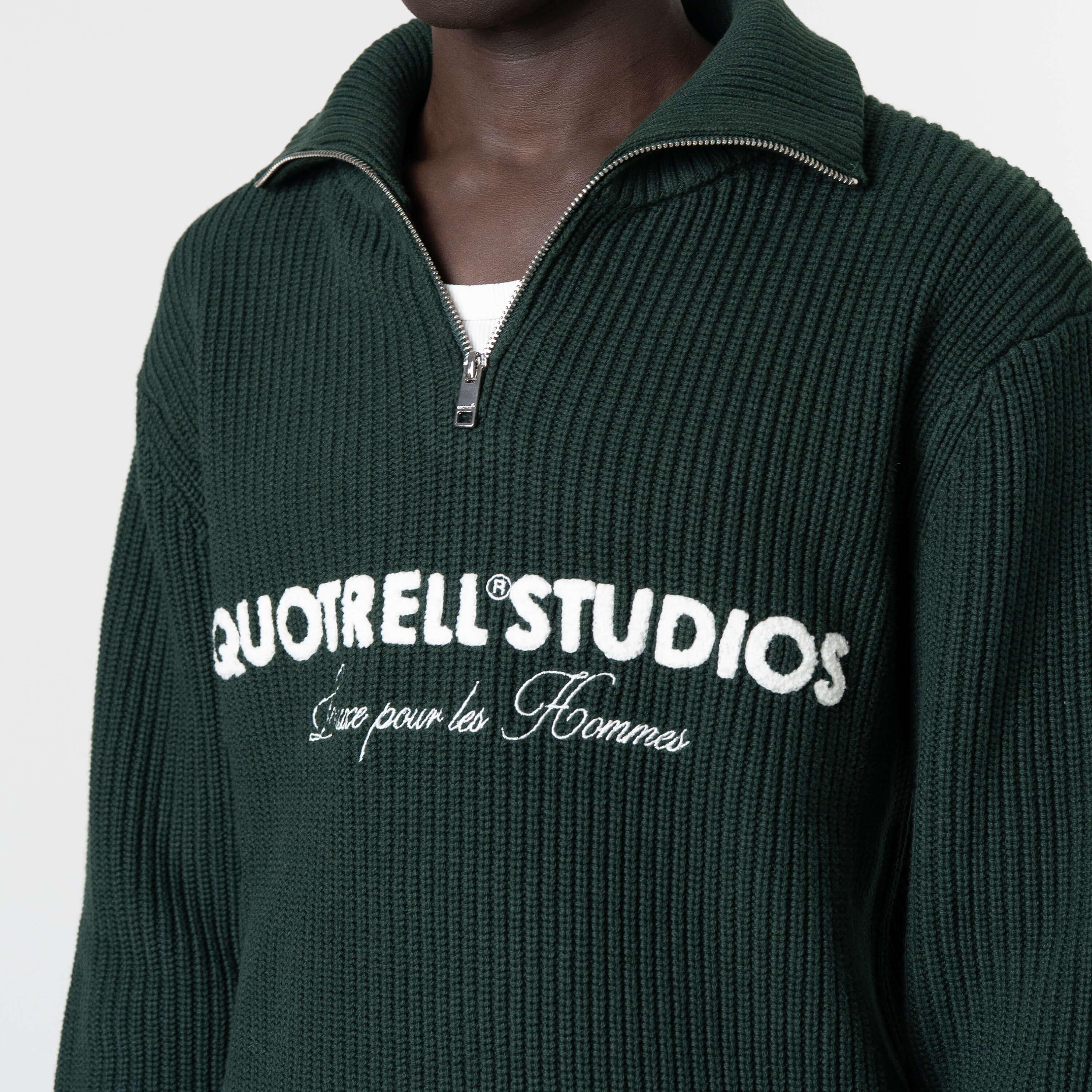 JACE STUDIO ZIP UP | PETROL/WHITE