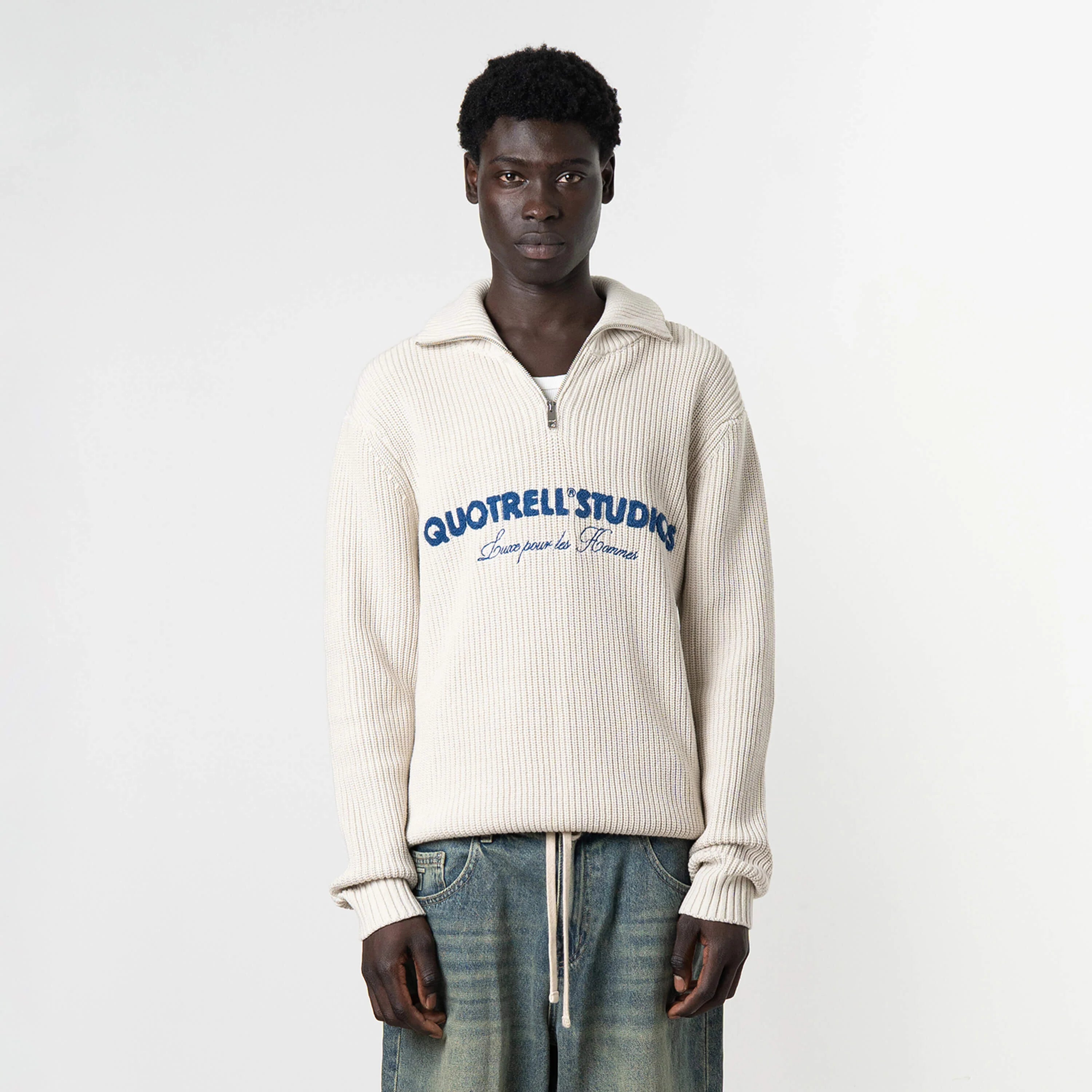 JACE STUDIO ZIP UP | LIGHT GREY MELEE/BLU