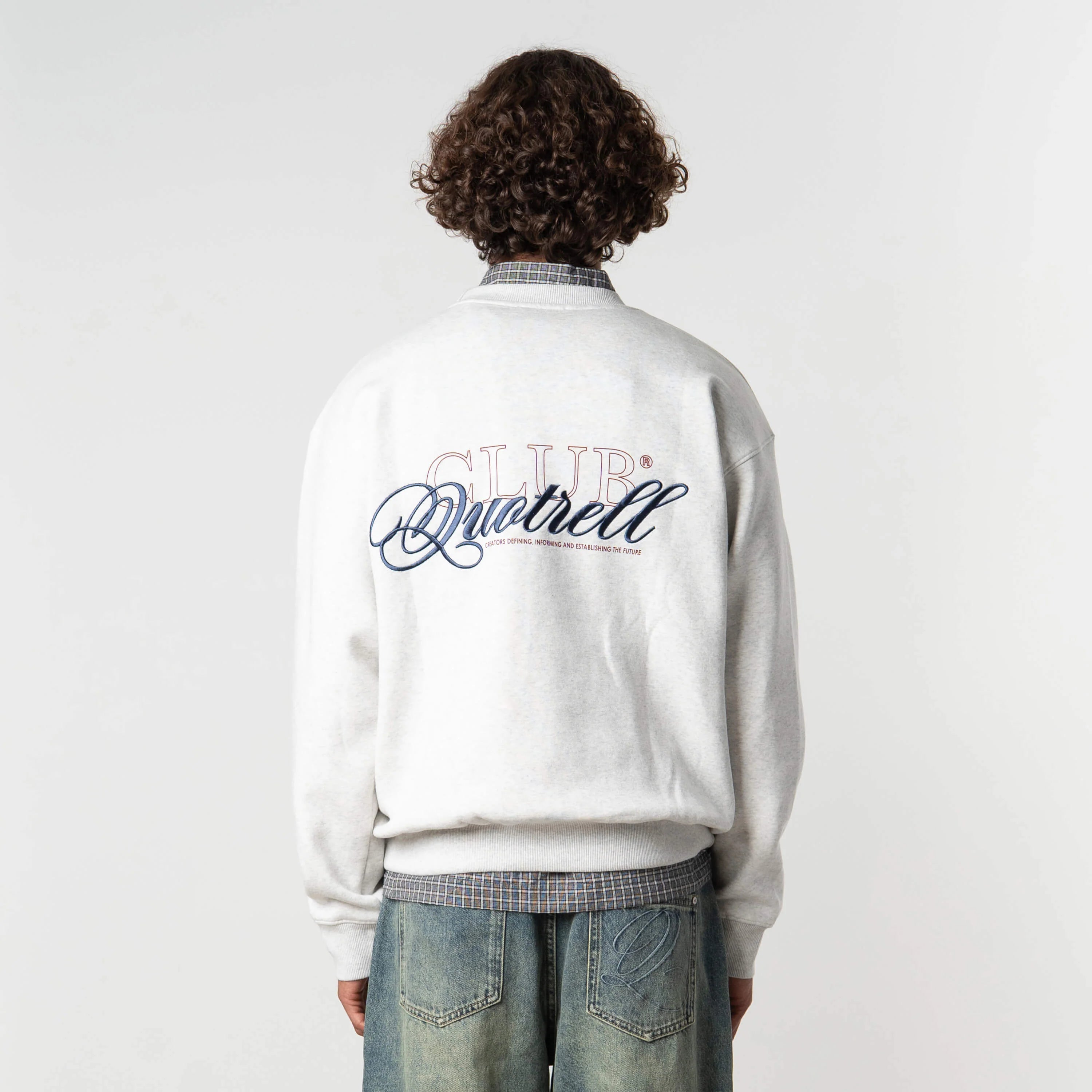 FUTURA CREWNECK | LIGHT GREY MELEE/BLU
