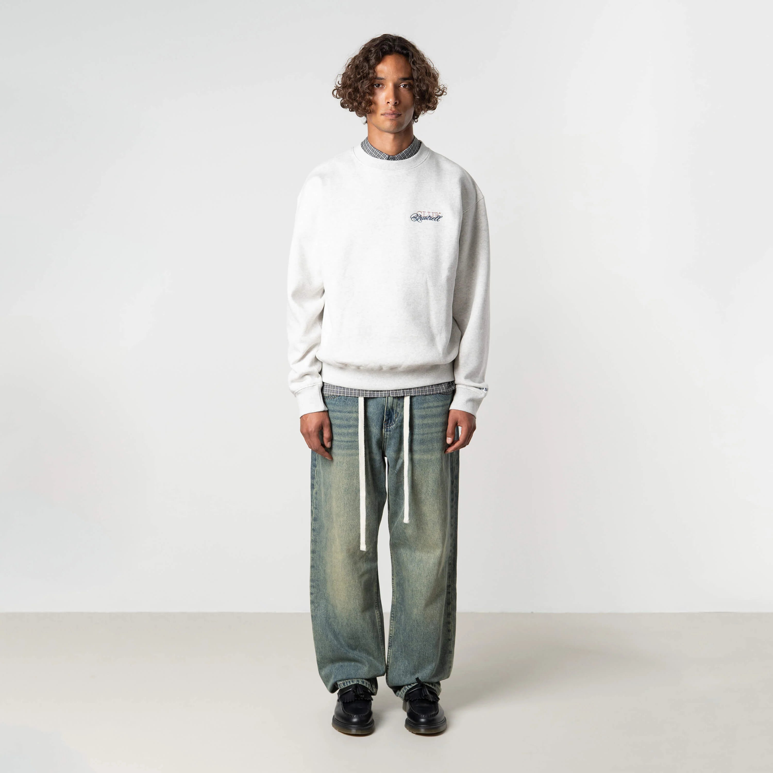 FUTURA CREWNECK | LIGHT GREY MELEE/BLU