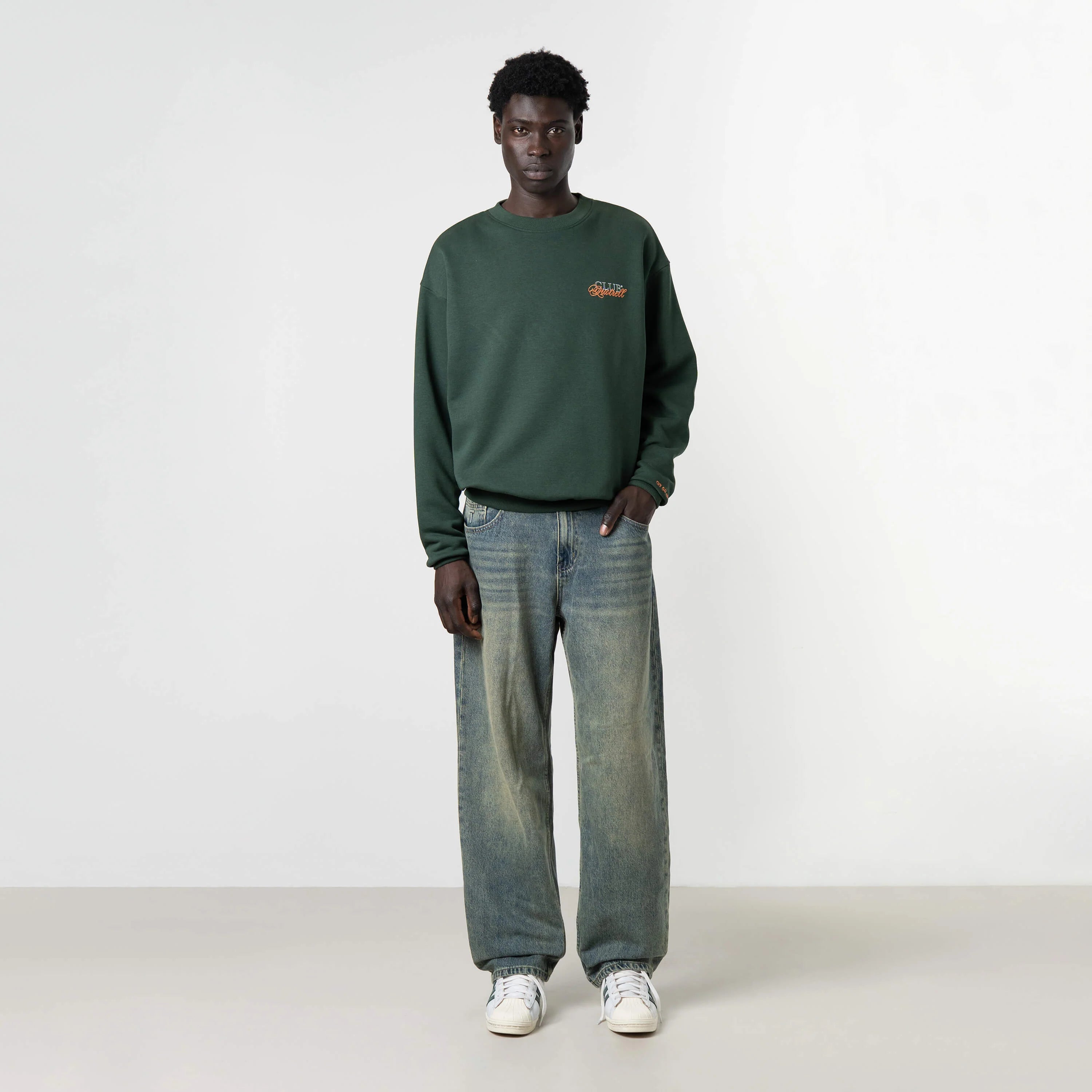 FUTURA CREWNECK | PETROL/ORANGE