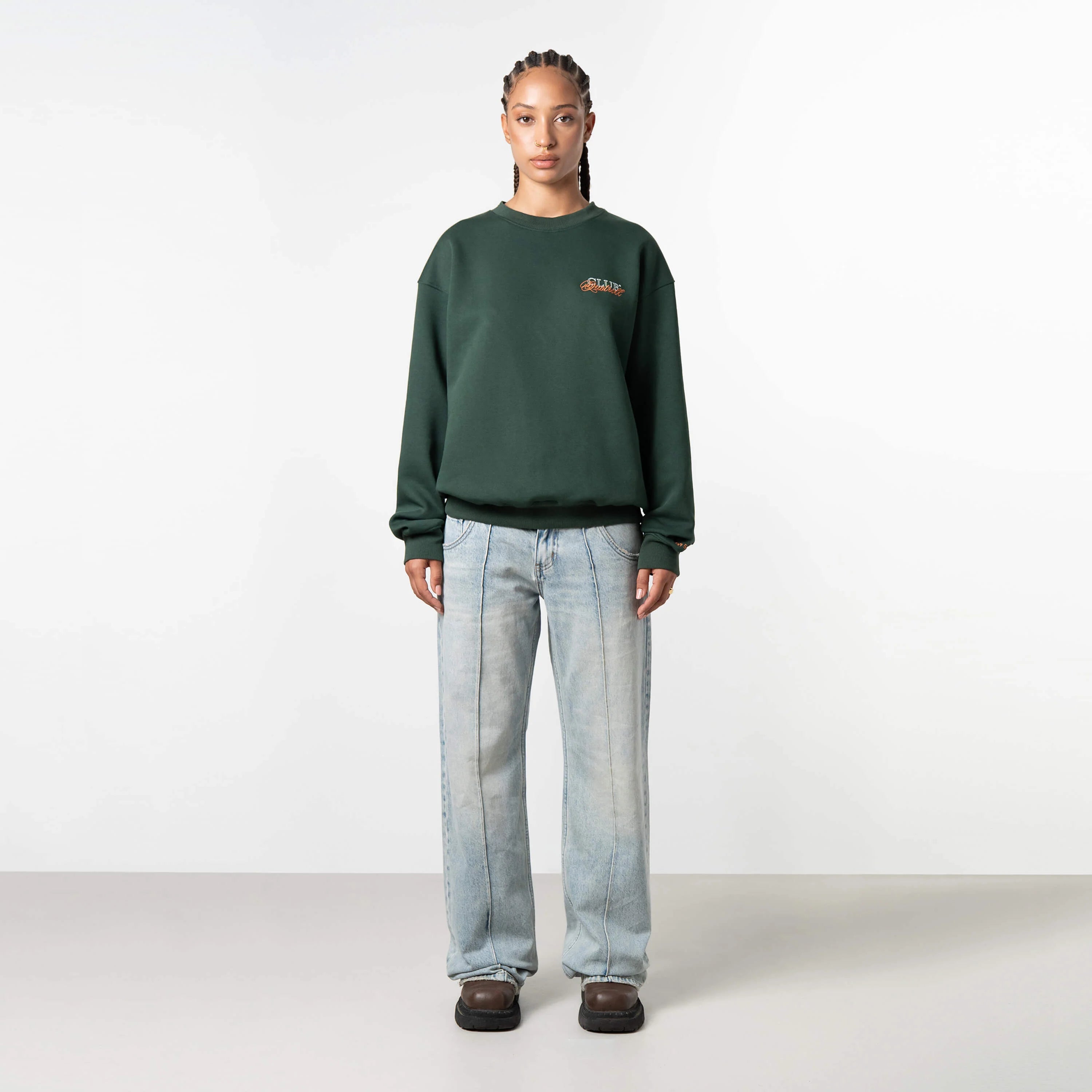 FUTURA CREWNECK | PETROL/ORANGE