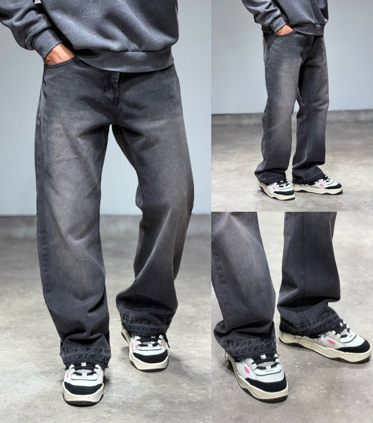 DISTRICT FLARE JEANS - ZWART