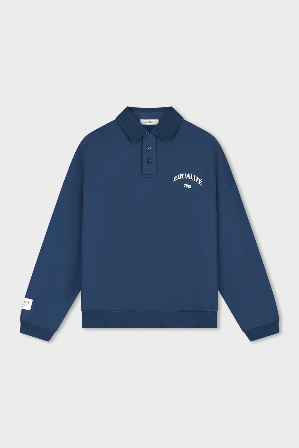 VARSITY POLO SWEATER NAVY & OFF-WHITE