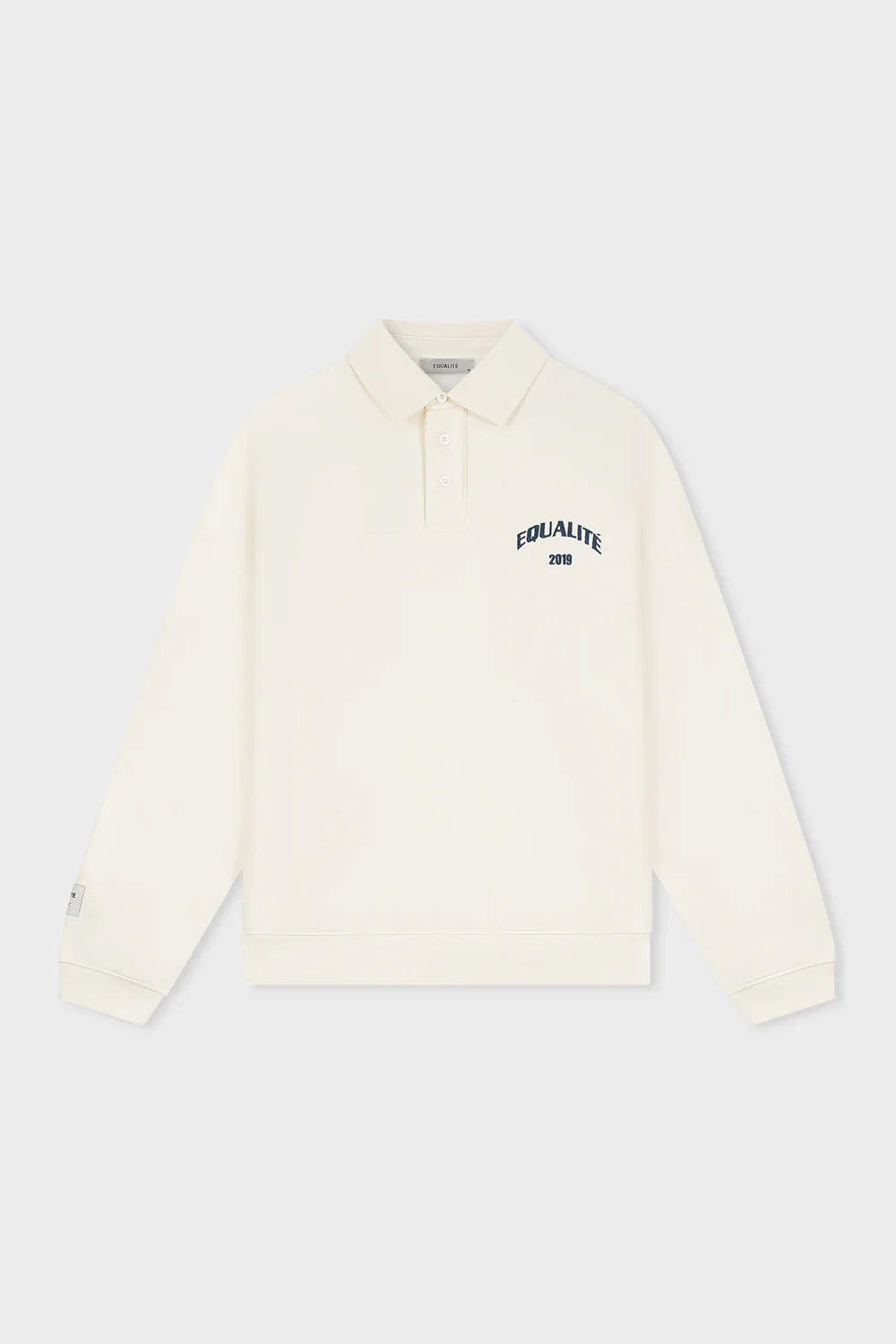 VARSITY POLO SWEATER OFF-WHITE & NAVY