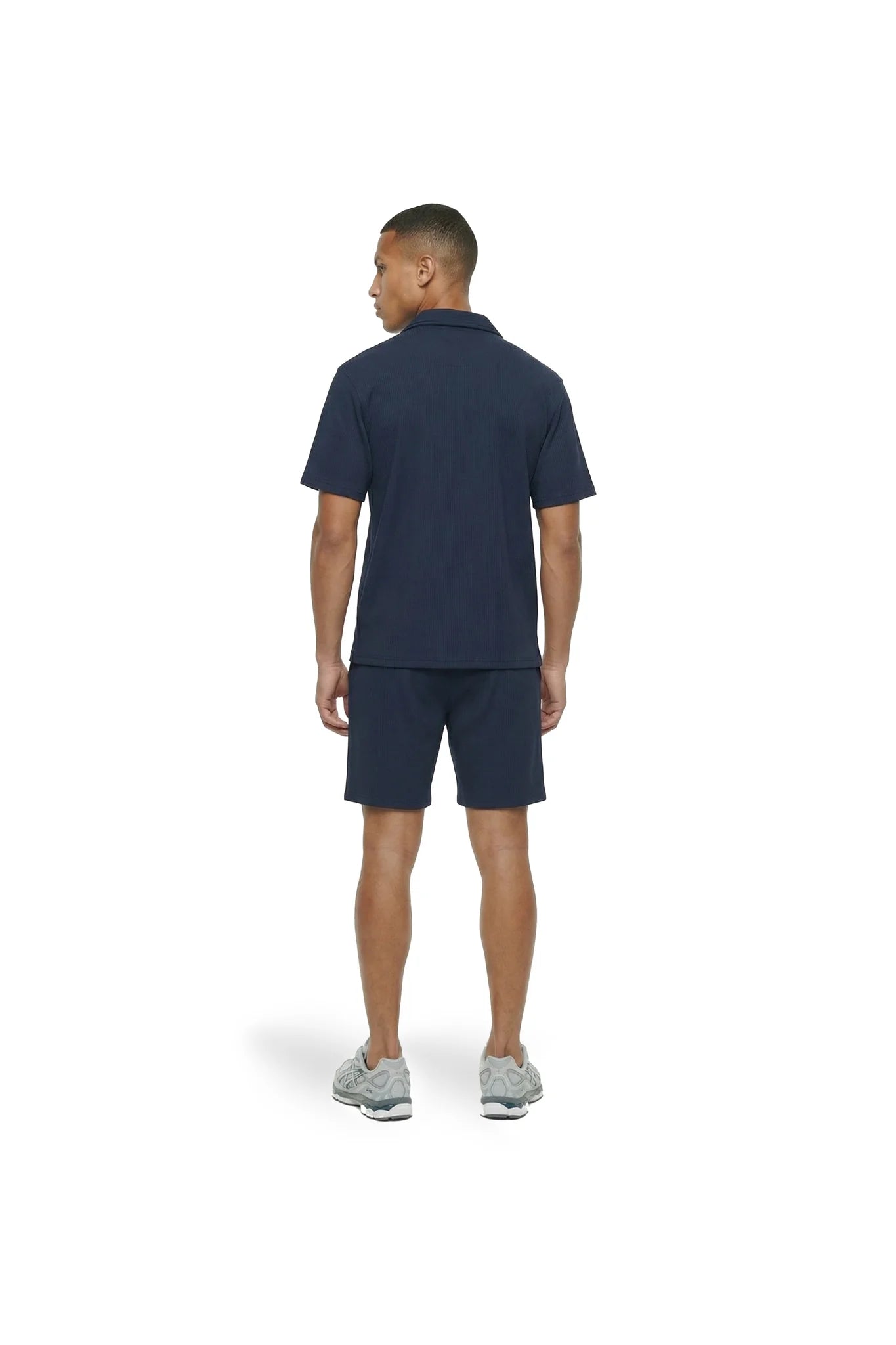 Malelions Heren Ribbed Camp Collar Shirt | Marine