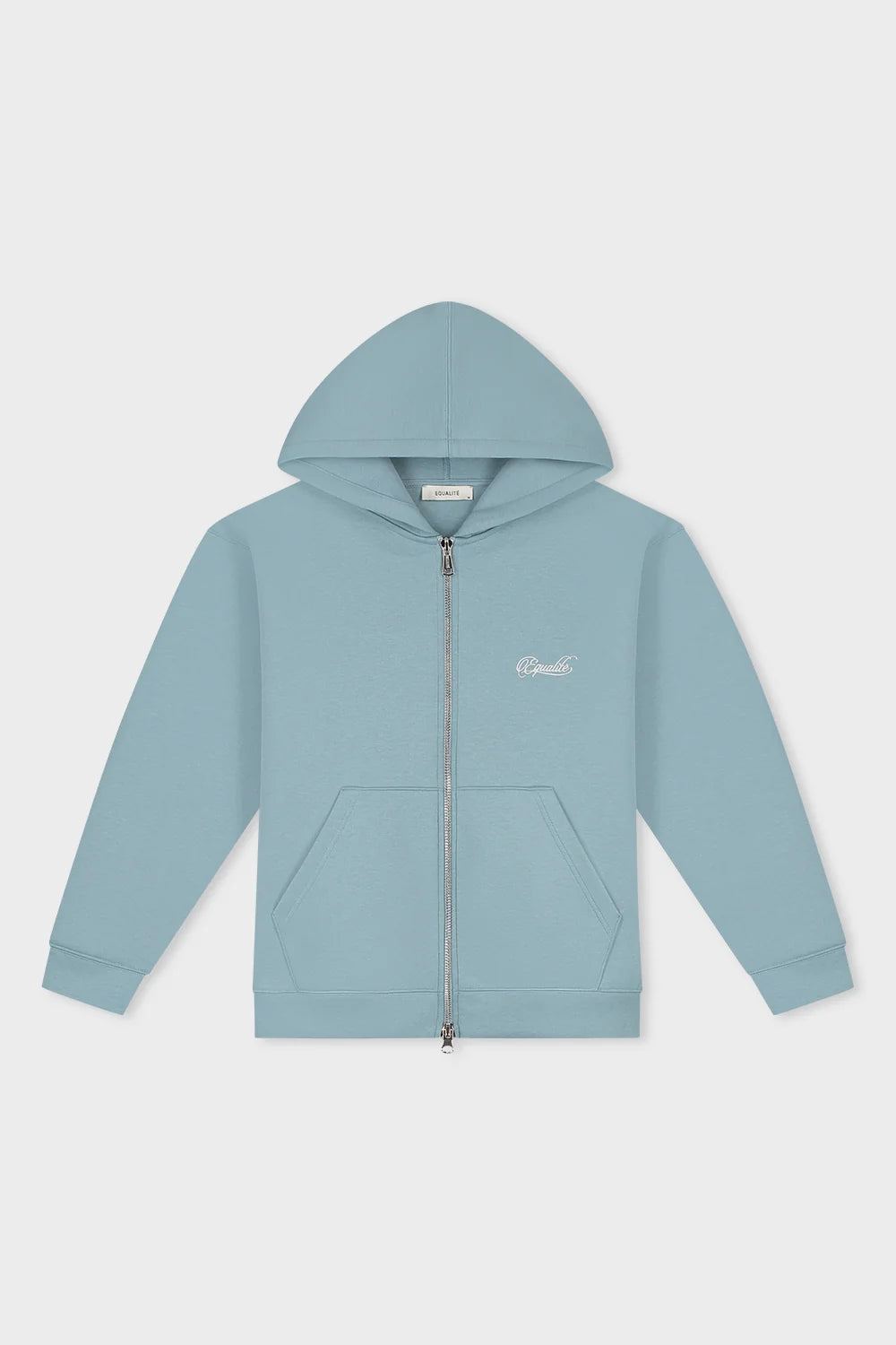 YUKI OVERSIZED SCUBA FULL ZIP HOODIE WASHED LIGHT BLUE