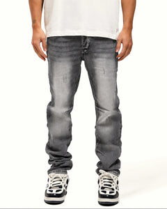BULLET WASHED GREY BAGGY JEANS