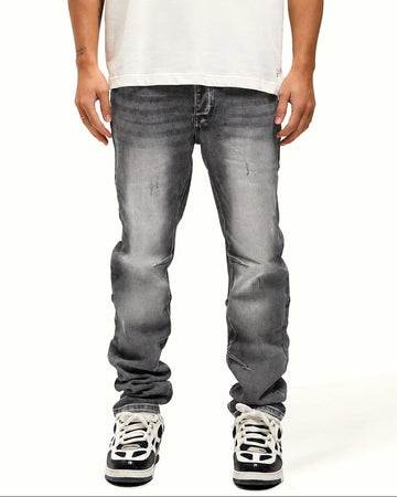 BULLET WASHED GREY BAGGY JEANS