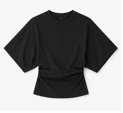 Lucce - Amélie Waist Tee – Black - Getailleerd damesshirt met korte mouwen