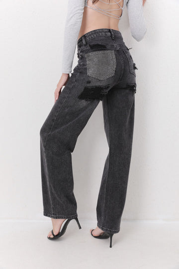 See See - Distressed Jeans - Black - A3296-B