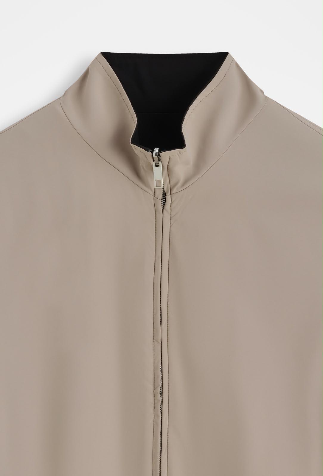 Glansjacke - Schwarz/Beige