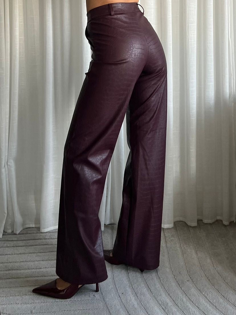 Jeans Slangenleer - Bordeaux