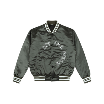 OFF THE PITCH SATIN VARSITY JACKET POLYESTER - 854 tarmac brown