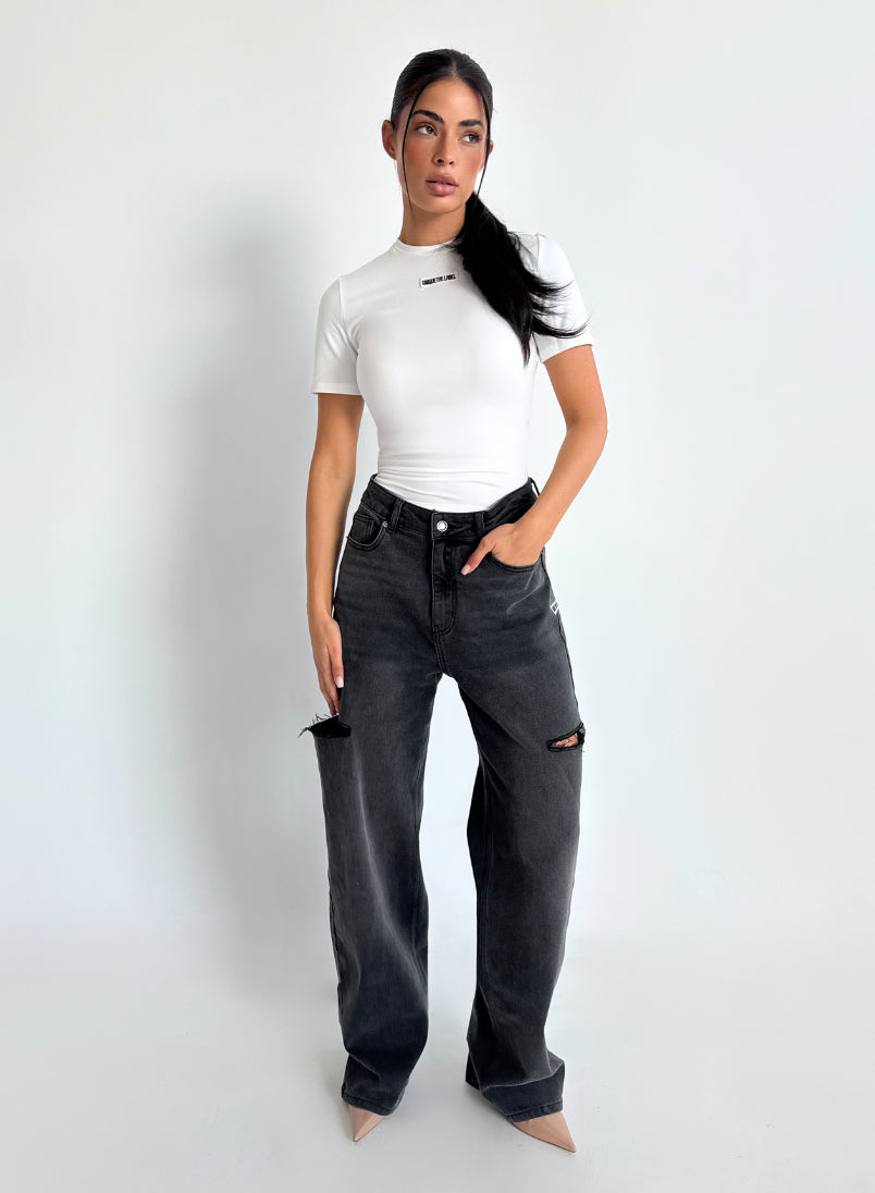 JUNE WIDE LEG - MID GREY