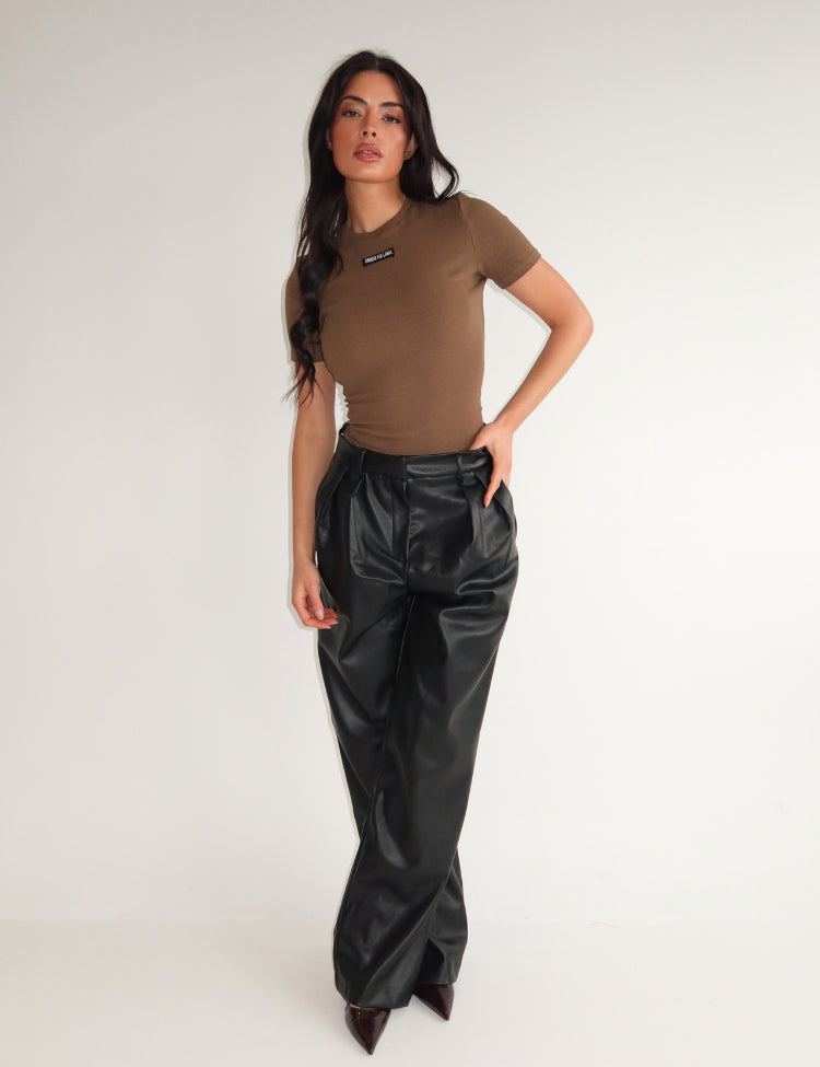 Jill T-shirt Korte Mouw - Olijfgroen
