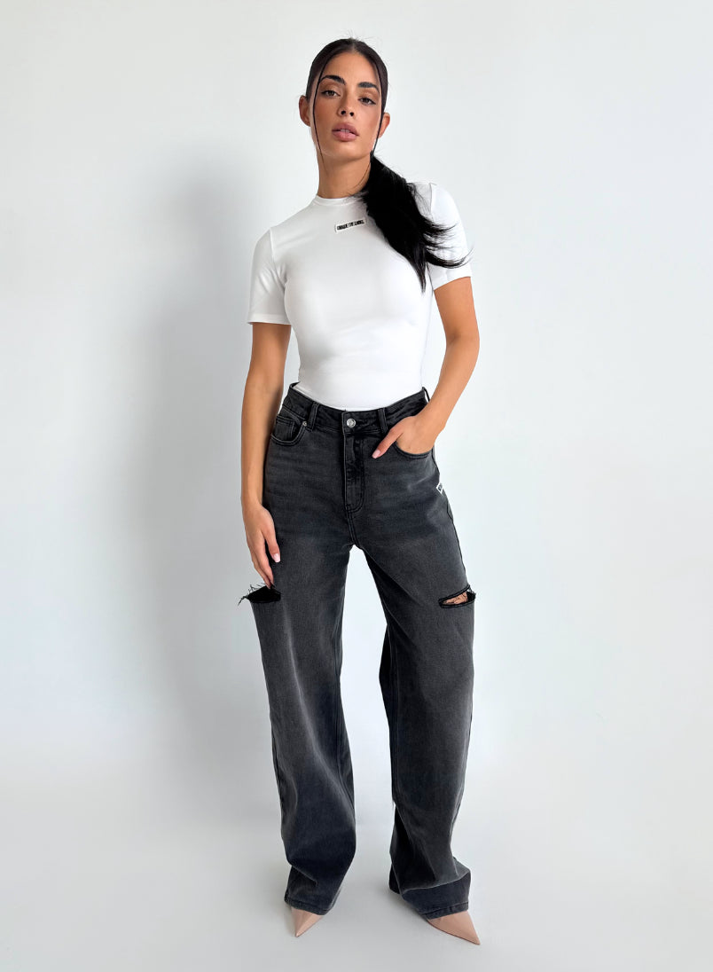 JUNE WIDE LEG - MID GREY