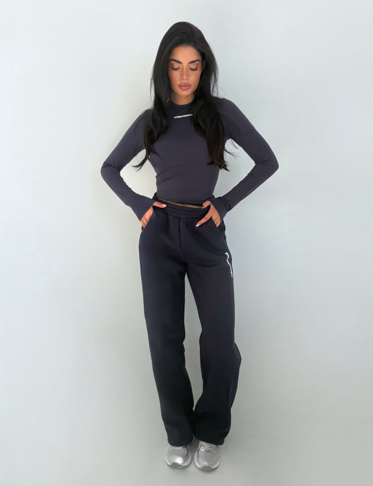 IMANI WIDE LEG JOGGER - DEEP DARK NAVY