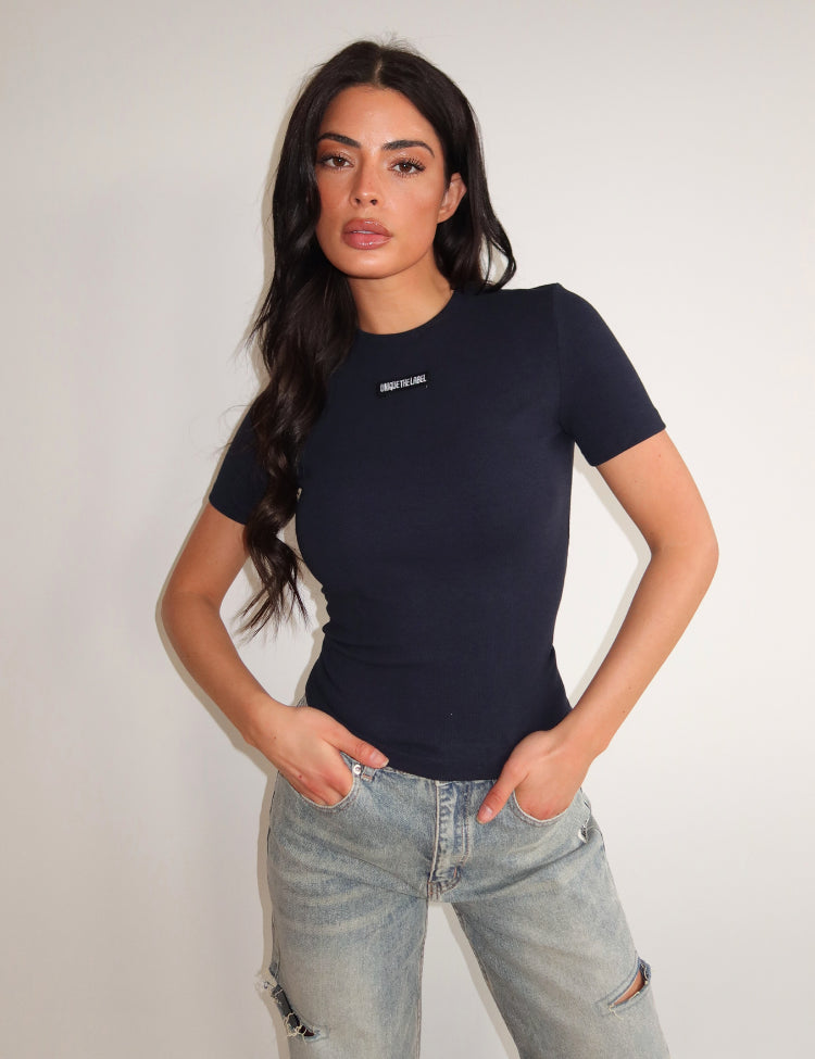 Jill T-shirt met korte mouwen - Diep donkerblauw