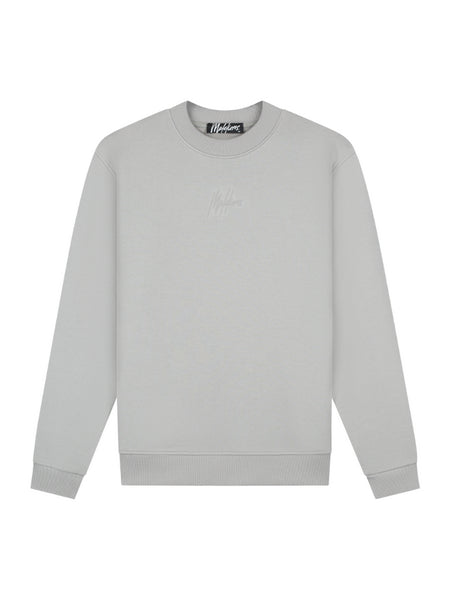 Malelions Striped Signature Sweater - Pearl Grijs