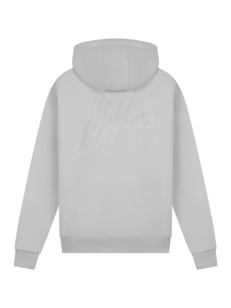 Malelions Striped Signature Zip Hoodie - Parelgrijs
