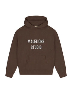 Malelions - Women Heavy Knitted Hoodie - Dark Brown