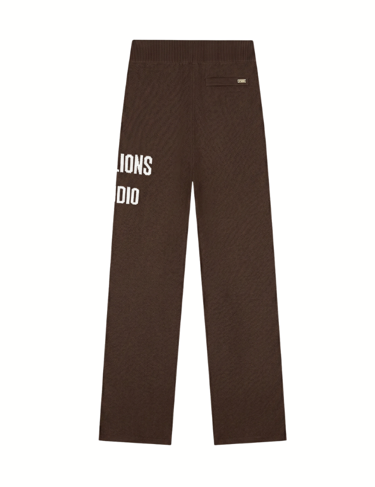 Malelions Women Heavy Knitted Pants - Dark Brown