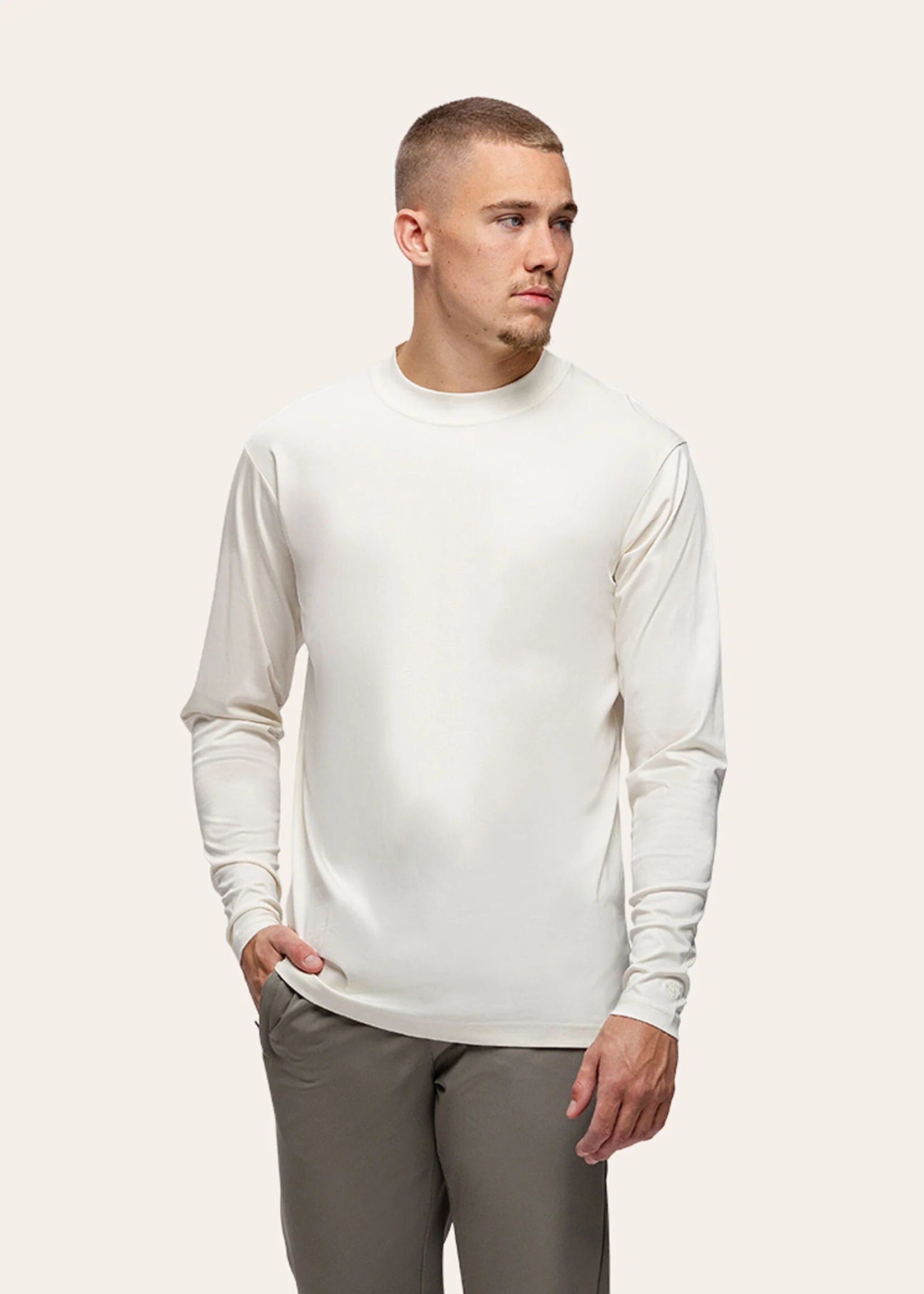 T-shirt met lange mouwen Gebroken Wit