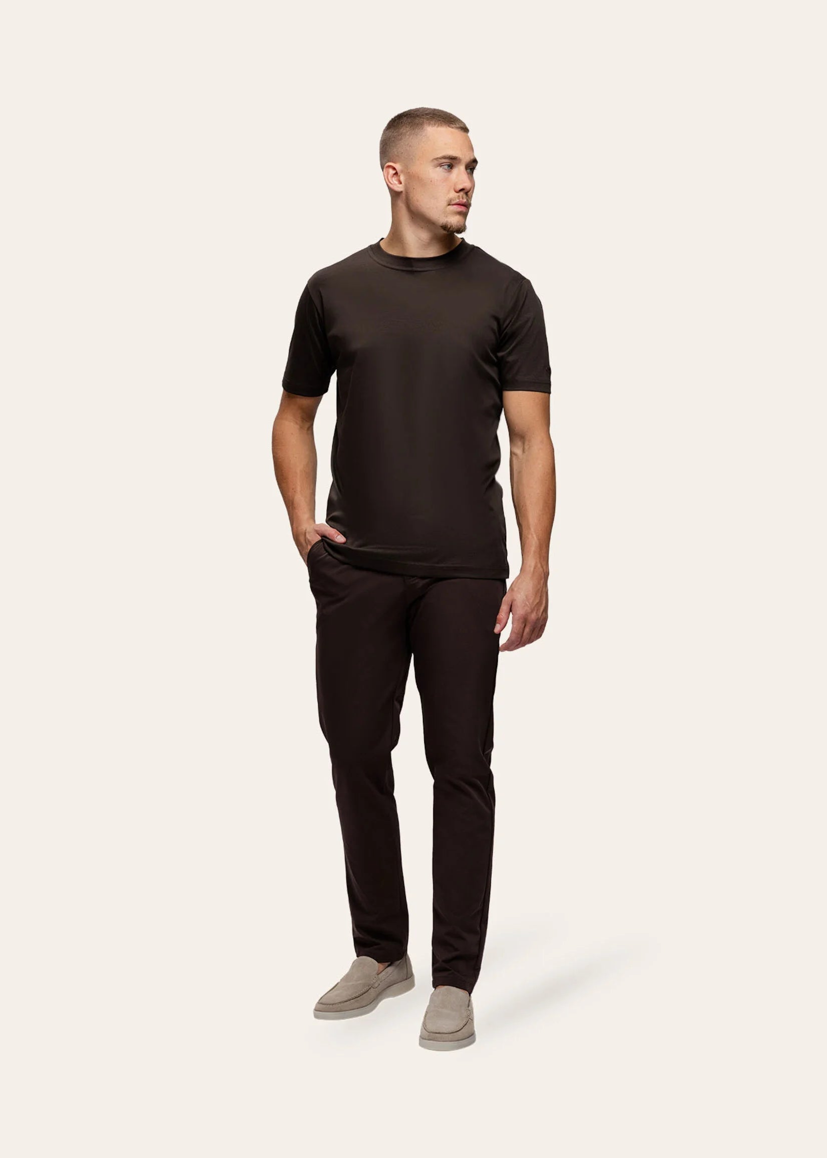 Slim Fit T-shirt Bruin