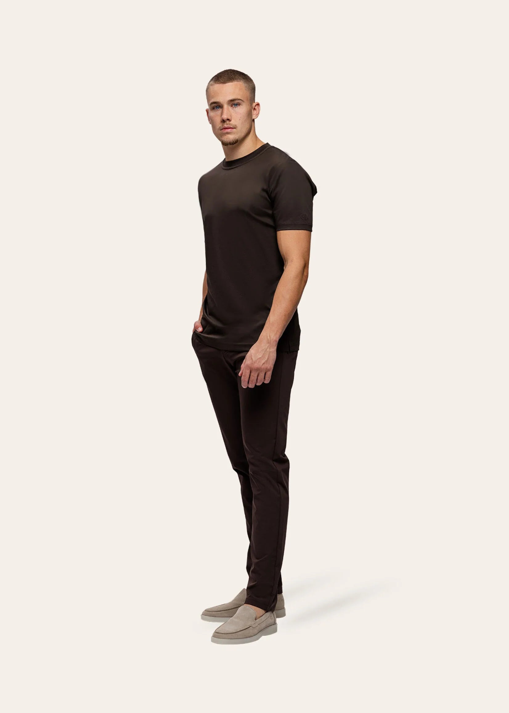 Slim Fit T-shirt Bruin