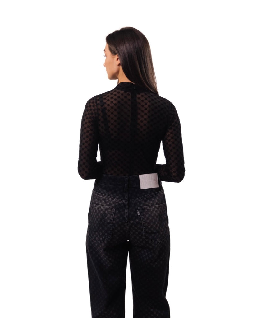 MALELIONS MONOGRAM BODYSUIT – schwarz