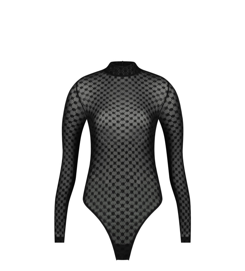 MALELIONS MONOGRAM BODYSUIT – schwarz